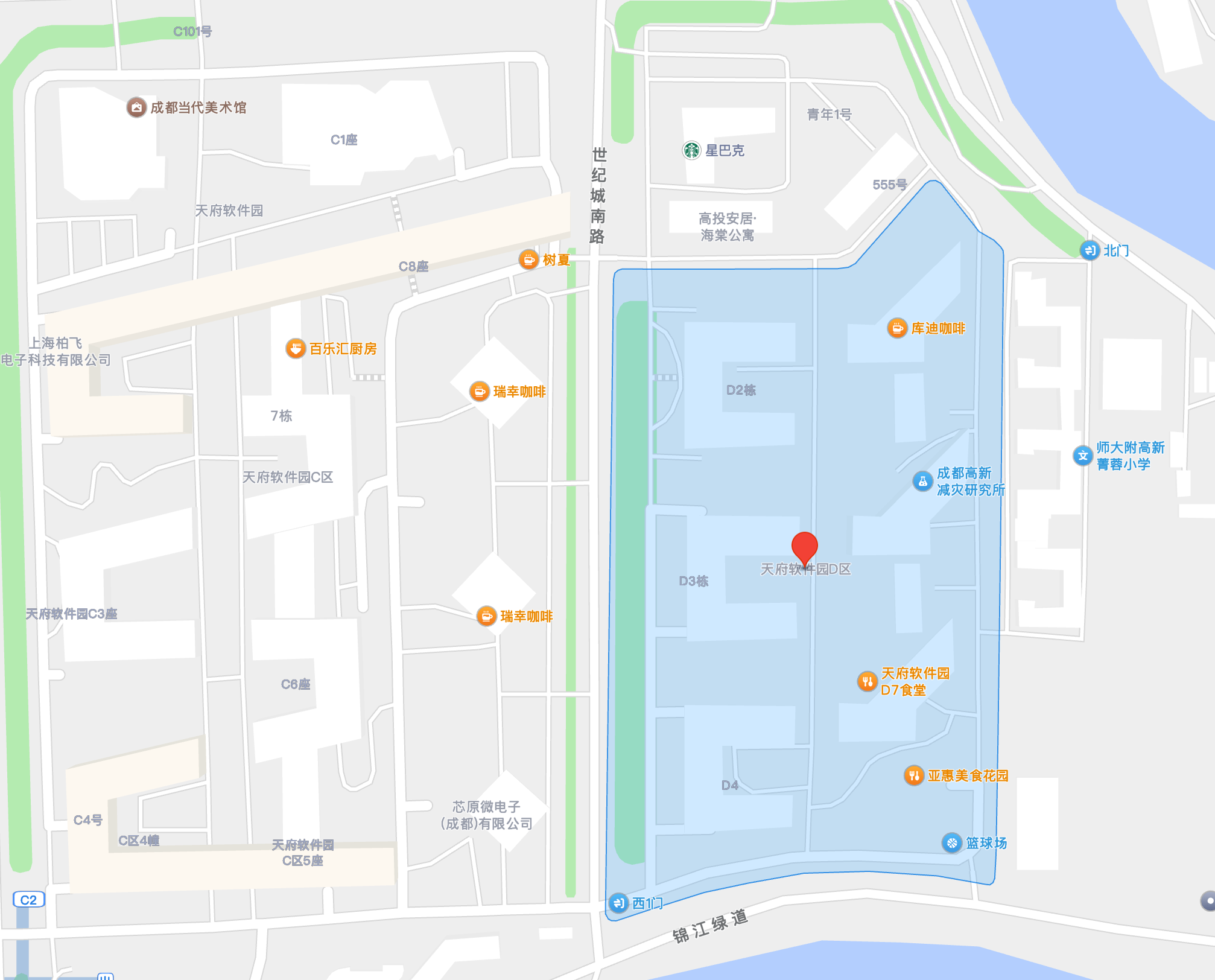 成都市高新区天府软件园地图